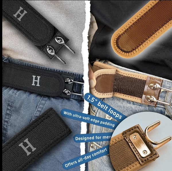 🔥 Tactical Metal Hook Elastic Belt (Unisex) - No Buckle Invisible Design 🔥 | Soft Adjustable Side |