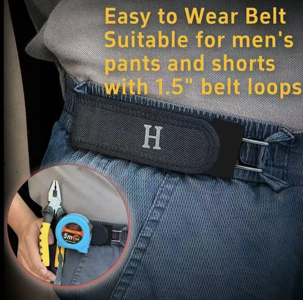 🔥 Tactical Metal Hook Elastic Belt (Unisex) - No Buckle Invisible Design 🔥 | Soft Adjustable Side |