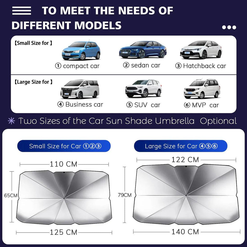 Foldable Car Windshield Sun Shade Umbrella