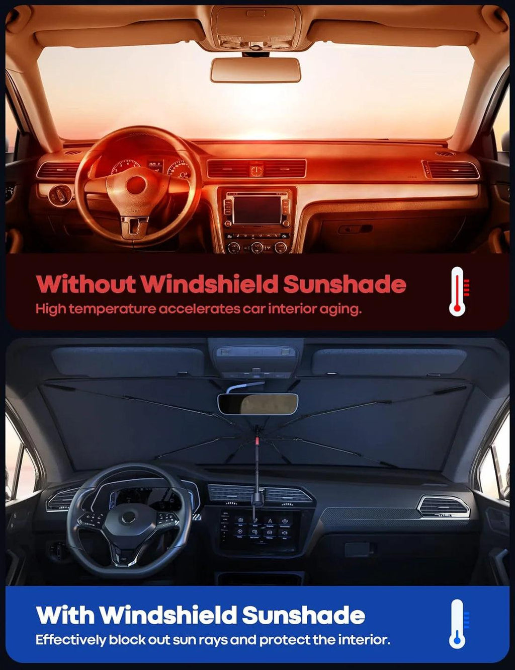 Foldable Car Windshield Sun Shade Umbrella