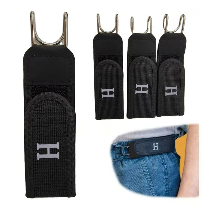 🔥 Tactical Metal Hook Elastic Belt (Unisex) - No Buckle Invisible Design 🔥 | Soft Adjustable Side |